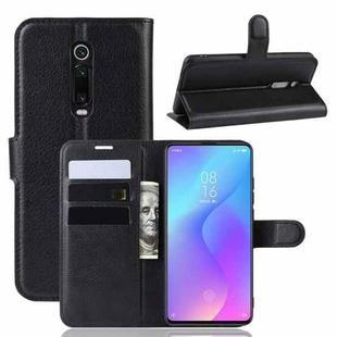 Litchi Texture Horizontal Flip Leather Case for Xiaomi Redmi K20 / K20 Pro / Mi 9T / Mi 9T Pro, with Wallet & Holder & Card Slots(Black)