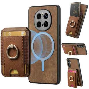 For Honor Magic7 Pro Retro Splitable Magnetic Stand Card Bag Leather Phone Case(Brown)