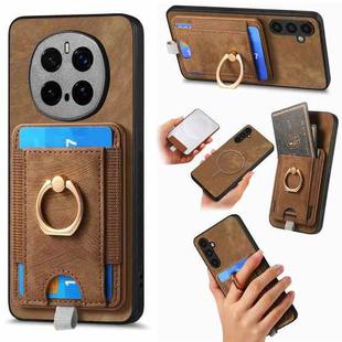 For Honor Magic7 Pro Retro Splitable Magnetic Card Bag Leather Phone Case(Brown)