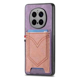 For Honor Magic7 Pro Denim Texture Leather Skin Phone Case with Card Slot(Purple)