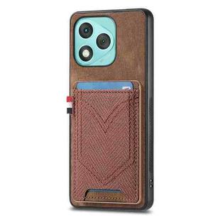For Honor 400 Lite Glodal Denim Texture Leather Skin Phone Case with Card Slot(Brown)