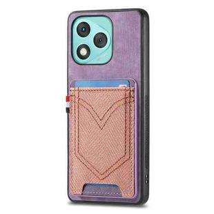 For Honor 400 Lite Glodal Denim Texture Leather Skin Phone Case with Card Slot(Purple)