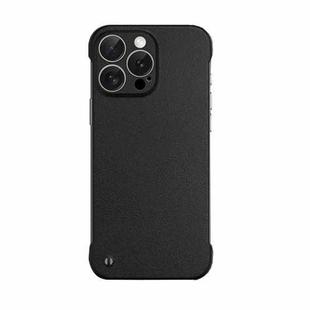 For iPhone 16 Pro Max Frameless Litchi Texture PC Phone Case(Graphite Black)