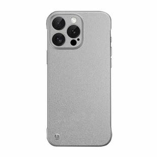 For iPhone 16 Pro Frameless Litchi Texture PC Phone Case(Titanium Silver)