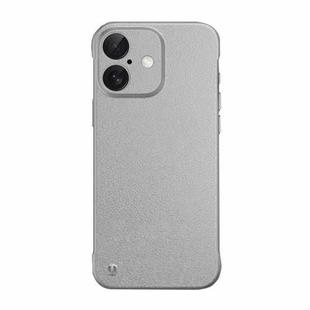 For iPhone 16 Plus Frameless Litchi Texture PC Phone Case(Titanium Silver)