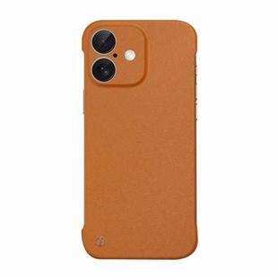 For iPhone 16 Frameless Litchi Texture PC Phone Case(Orange)