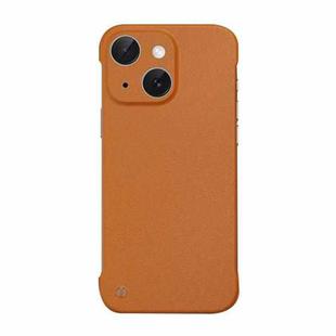 For iPhone 15 Frameless Litchi Texture PC Phone Case(Orange)