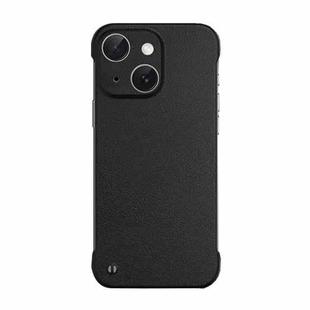 For iPhone 15 Frameless Litchi Texture PC Phone Case(Graphite Black)