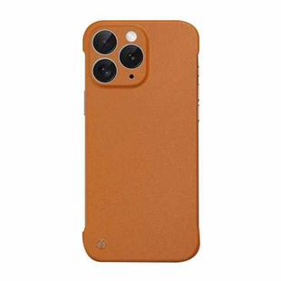 For iPhone 11 Pro Max Frameless Litchi Texture PC Phone Case(Orange)