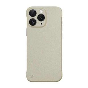For iPhone 11 Pro Max Frameless Litchi Texture PC Phone Case(Light Yellow)