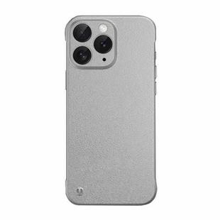 For iPhone 11 Pro Max Frameless Litchi Texture PC Phone Case(Titanium Silver)