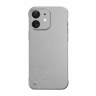 For iPhone 11 Frameless Litchi Texture PC Phone Case(Titanium Silver)