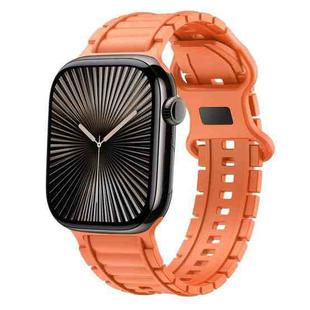 For Apple Watch 42mm / 41mm / 40mm / 38mm Crawler Splayed 8-shaped Buckle Silicone Watch Band(Orange)