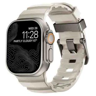 For Apple Watch 46mm / 49mm / 45mm / 44mm Wild Path Grey Buckle Thickened Silicone Watch Band(Starlight)