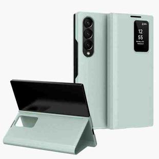 For Samsung Galaxy Z Fold3 5G Smart View Window Leather Phone Case with Card Slot(Green)