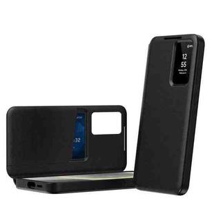For Samsung Galaxy A56 5G Smart View Window Leather Phone Case with Card Slot(Black)