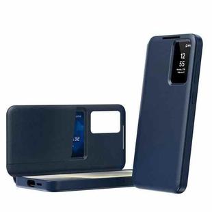 For Samsung Galaxy A16 5G Smart View Window Leather Phone Case with Card Slot(Blue)