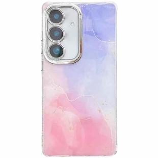 For Samsung Galaxy S24 5G Electroplated Marble Texture Phone Case(Purple Pink M14)