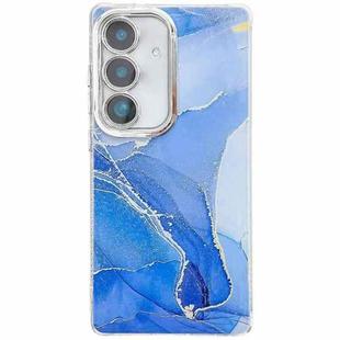 For Samsung Galaxy S24 5G Electroplated Marble Texture Phone Case(Dark Blue M16)