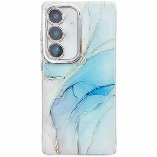 For Samsung Galaxy S24+ 5G Electroplated Marble Texture Phone Case(Light Blue M5)