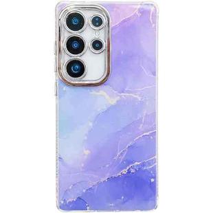 For Samsung Galaxy S24 Ultra 5G Electroplated Marble Texture Phone Case(Blue Purple M10)