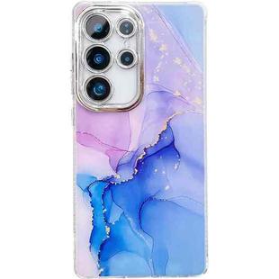 For Samsung Galaxy S24 Ultra 5G Electroplated Marble Texture Phone Case(Purple Blue M18)