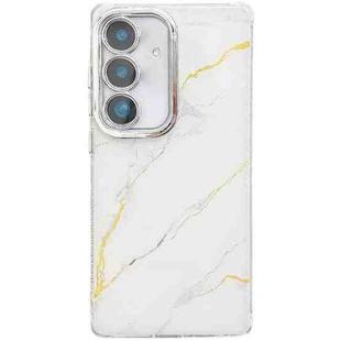 For Samsung Galaxy S24 FE 5G Electroplated Marble Texture Phone Case(Gold White M1)