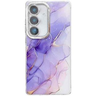 For Samsung Galaxy S24 FE 5G Electroplated Marble Texture Phone Case(Purple M3)