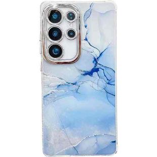 For Samsung Galaxy S25 Ultra 5G Electroplated Marble Texture Phone Case(Blue M11)