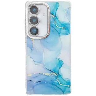 For Samsung Galaxy A35 5G Electroplated Marble Texture Phone Case(Blue Green M9)