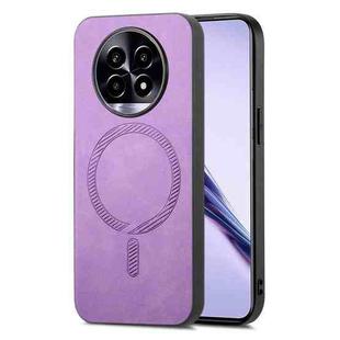 For Realme 13 Pro 5G Retro MagSafe Magnetic PU Back Cover Phone Case(Purple)