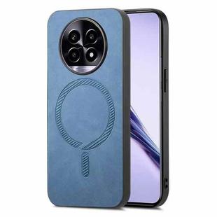 For Realme 13 Pro 5G Retro MagSafe Magnetic PU Back Cover Phone Case(Blue)