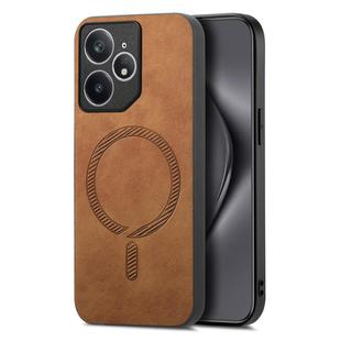 For Realme Neo7 Retro MagSafe Magnetic PU Back Cover Phone Case(Brown)