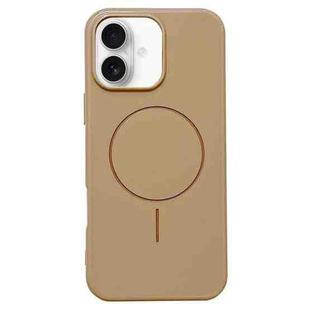 For iPhone 16 Plus Glossy MagSafe Shockproof TPU Phone Case(Desert Gold)