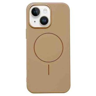 For iPhone 15 Glossy TPU Shockproof MagSafe Phone Case(Desert Gold)