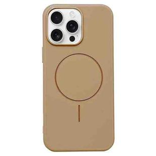 For iPhone 15 Pro Glossy TPU Shockproof MagSafe Phone Case(Desert Gold)