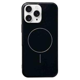 For iPhone 11 Pro Max Glossy TPU Shockproof MagSafe Phone Case(Black)