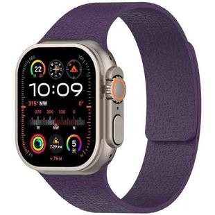 For Apple Watch 42mm / 41mm / 40mm / 38mm Litchi Texture Magnetic Silicone Watch Band(New Plum)