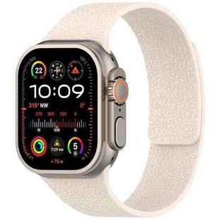 For Apple Watch 42mm / 41mm / 40mm / 38mm Litchi Texture Magnetic Silicone Watch Band(Starlight)