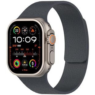 For Apple Watch 42mm / 41mm / 40mm / 38mm Litchi Texture Magnetic Silicone Watch Band(Starry Sky Lime)