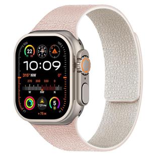 For Apple Watch 42mm / 41mm / 40mm / 38mm Litchi Texture Magnetic Silicone Watch Band(Pink Starlight)
