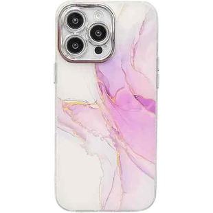 For iPhone 14 Pro Electroplated Marble Texture Phone Case(Light Purple M6)