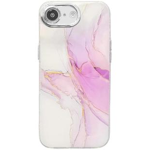 For iPhone 16e Electroplated Marble Texture Phone Case(Light Purple M6)