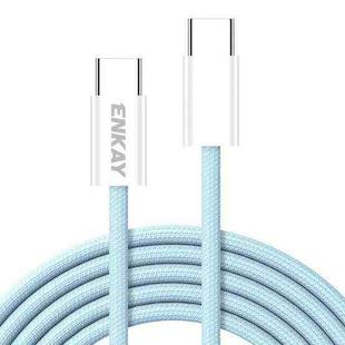 ENKAY CB174 Candy Color 60W USB-C / Type-C to Type-C Charging Data Cable, Length:2m(Blue)