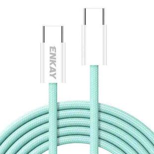 ENKAY CB174 Candy Color 60W USB-C / Type-C to Type-C Charging Data Cable, Length:2m(Green)