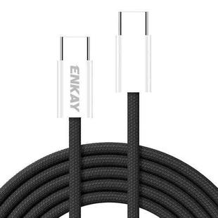 ENKAY CB174 Candy Color 60W USB-C / Type-C to Type-C Charging Data Cable, Length:2m(Black)