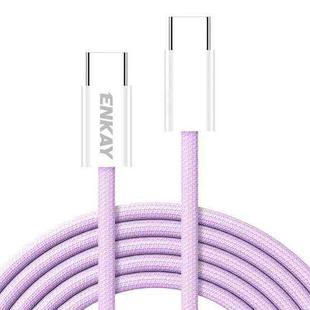 ENKAY CB174 Candy Color 60W USB-C / Type-C to Type-C Charging Data Cable, Length:1m(Purple)