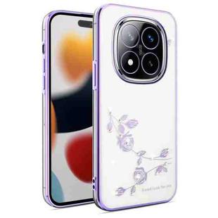 For Xiaomi Redmi Note 14 Pro+ 5G Bling Diamond Flower All-inclusive Phone Case(Purple)