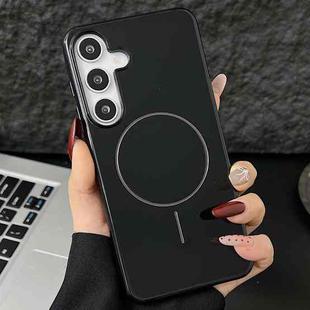 For Samsung Galaxy S25+ 5G Glossy TPU Shockproof MagSafe Phone Case(Black)