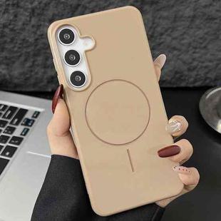 For Samsung Galaxy S25+ 5G Glossy TPU Shockproof MagSafe Phone Case(Desert Gold)
